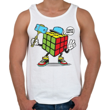 PRINTFASHION Kocka mester - Férfi atléta - Fehér atléta, trikó