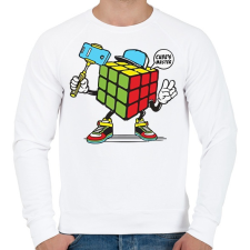 PRINTFASHION Kocka mester - Férfi pulóver - Fehér férfi pulóver, kardigán