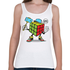 PRINTFASHION Kocka mester - Női atléta - Fehér