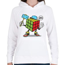 PRINTFASHION Kocka mester - Női kapucnis pulóver - Fehér női pulóver, kardigán