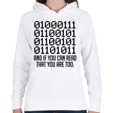 PRINTFASHION KOCKA - Női kapucnis pulóver - Fehér