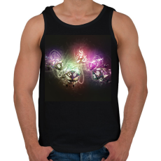 PRINTFASHION Kockák lézerfényben - Férfi atléta - Fekete