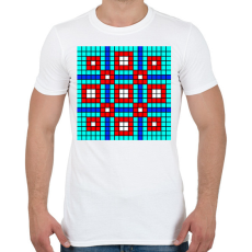 PRINTFASHION Kockás minta 01 - Férfi póló - Fehér