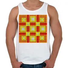 PRINTFASHION kockás minta 02 - Férfi atléta - Fehér atléta, trikó