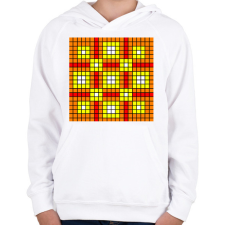 PRINTFASHION kockás minta 02 - Gyerek kapucnis pulóver - Fehér gyerek pulóver, kardigán