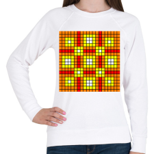 PRINTFASHION kockás minta 02 - Női pulóver - Fehér női pulóver, kardigán