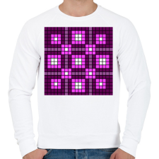 PRINTFASHION Kockás minta 03 - Férfi pulóver - Fehér férfi pulóver, kardigán