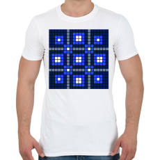 PRINTFASHION Kockás minta 05 - Férfi póló - Fehér