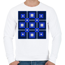 PRINTFASHION Kockás minta 05 - Férfi pulóver - Fehér férfi pulóver, kardigán
