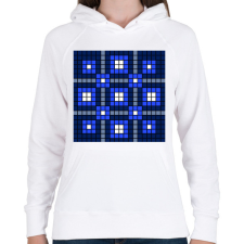 PRINTFASHION Kockás minta 05 - Női kapucnis pulóver - Fehér női pulóver, kardigán