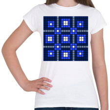 PRINTFASHION Kockás minta 05 - Női póló - Fehér női póló