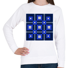 PRINTFASHION Kockás minta 05 - Női pulóver - Fehér női pulóver, kardigán