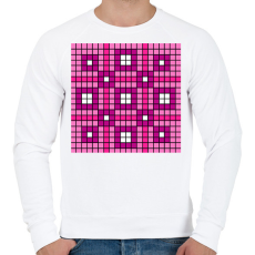 PRINTFASHION Kockás minta 06 - Férfi pulóver - Fehér