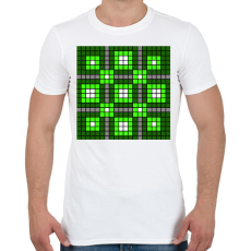 PRINTFASHION Kockás minta - Férfi póló - Fehér