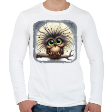 PRINTFASHION Kócos bagoly - Férfi hosszú ujjú póló - Fehér