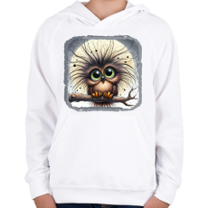 PRINTFASHION Kócos bagoly - Gyerek kapucnis pulóver - Fehér