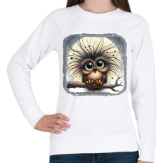 PRINTFASHION Kócos bagoly - Női pulóver - Fehér