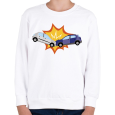 PRINTFASHION Kocsi ütközés - Gyerek pulóver - Fehér