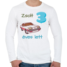 PRINTFASHION Kocsis számos minta - Férfi hosszú ujjú póló - Fehér férfi póló