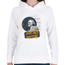 PRINTFASHION Kodály Zoltán - Női kapucnis pulóver - Fehér női pulóver, kardigán