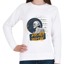 PRINTFASHION Kodály Zoltán - Női pulóver - Fehér női pulóver, kardigán