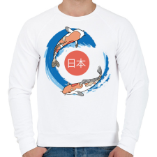 PRINTFASHION Koi ponty - Japán - Férfi pulóver - Fehér férfi pulóver, kardigán