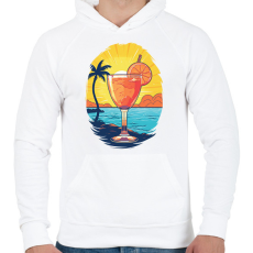 PRINTFASHION Koktél - Férfi kapucnis pulóver - Fehér