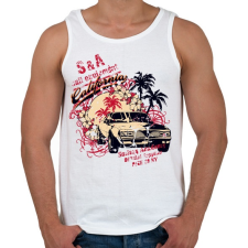 PRINTFASHION Kókuszfák  autó - Férfi atléta - Fehér atléta, trikó