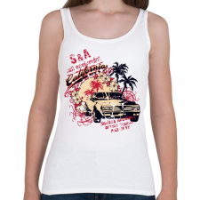 PRINTFASHION Kókuszfák  autó - Női atléta - Fehér női trikó