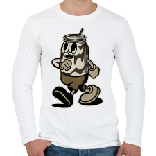 PRINTFASHION Kóla - Férfi hosszú ujjú póló - Fehér férfi póló