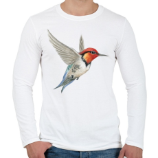 PRINTFASHION Kolibri - Férfi hosszú ujjú póló - Fehér