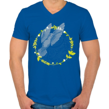 PRINTFASHION Kolibri madár - Férfi V-nyakú póló - Királykék férfi póló