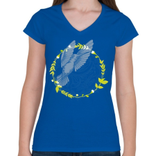 PRINTFASHION Kolibri madár - Női V-nyakú póló - Királykék női póló