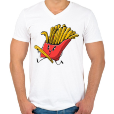 PRINTFASHION Kolompér - Férfi V-nyakú póló - Fehér
