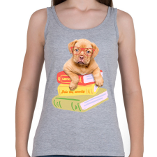 PRINTFASHION Kölyök masztiff szemüvegben könyvekkel - Női atléta - Sport szürke női trikó