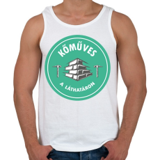 PRINTFASHION Kőműves a láthatáron - Férfi atléta - Fehér