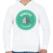 PRINTFASHION Kőműves a láthatáron - Férfi kapucnis pulóver - Fehér női pulóver, kardigán