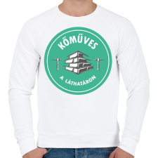 PRINTFASHION Kőműves a láthatáron - Férfi pulóver - Fehér férfi pulóver, kardigán