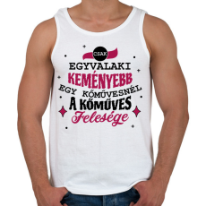 PRINTFASHION Kőműves felesége - Férfi atléta - Fehér