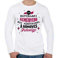 PRINTFASHION Kőműves felesége - Férfi hosszú ujjú póló - Fehér