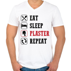 PRINTFASHION Kőműves - Férfi V-nyakú póló - Fehér