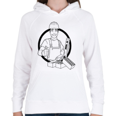 PRINTFASHION kőműves - Női kapucnis pulóver - Fehér