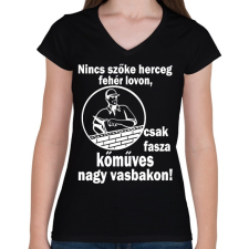 PRINTFASHION kőműves - Női V-nyakú póló - Fekete női póló