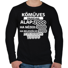 PRINTFASHION Kőműves óradíjak - Férfi hosszú ujjú póló - Fekete férfi póló