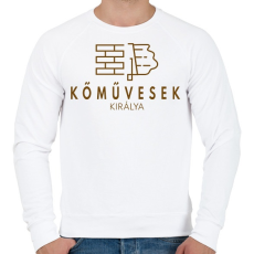 PRINTFASHION Kőművesek királya - Férfi pulóver - Fehér