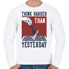 PRINTFASHION Koncentrálj jobban - sakk - Férfi pulóver - Fehér