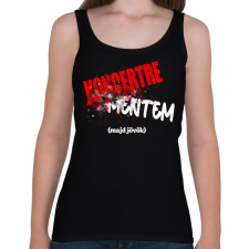 PRINTFASHION Koncertre mentem (majd jövök) - Női atléta - Fekete női trikó