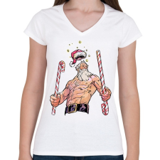 PRINTFASHION Kondi Miklós - Női V-nyakú póló - Fehér női póló