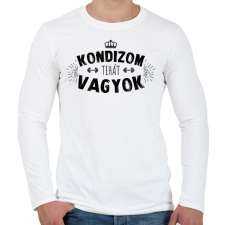 PRINTFASHION Kondizom, tehát vagyok - Férfi hosszú ujjú póló - Fehér férfi póló