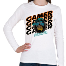 PRINTFASHION kong gamer - Női hosszú ujjú póló - Fehér női póló